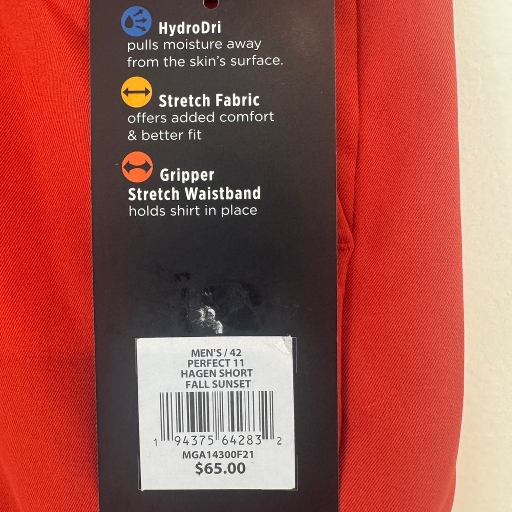 Walter Hagen Men’s Golf Shorts | Burnt Orange | Stretch Gripper Waist | NWT - Picture 3 of 6